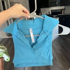 Urban outfitters cropped collared top